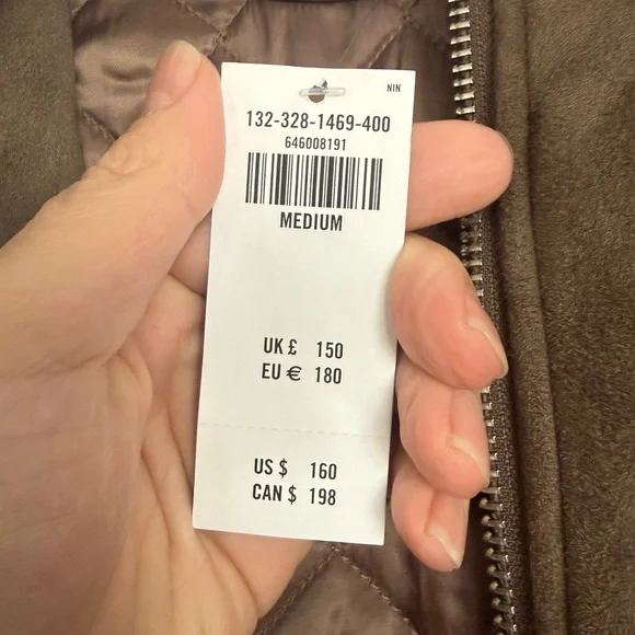 Abercrombie & Fitch Vegan Suede Bomber Jacket - Picture 7 of 8